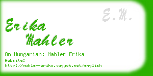 erika mahler business card